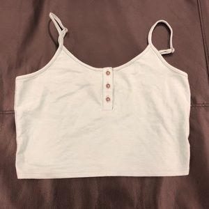 Teal Forever 21 Crop Top Henley